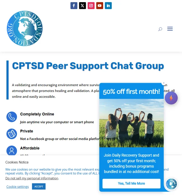 CPTSD Foundation Peer Support Chat Group