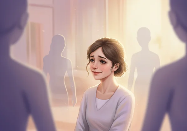 Woman exhibiting fawn response, people-pleasing others.