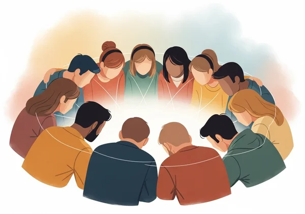 Diverse community in supportive discussion