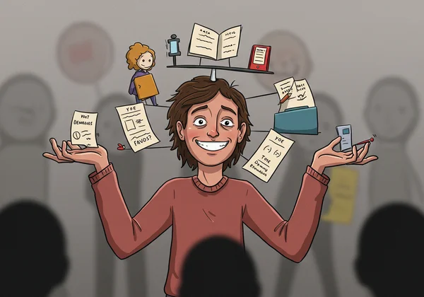 Person illustrating the fawn response, people-pleasing