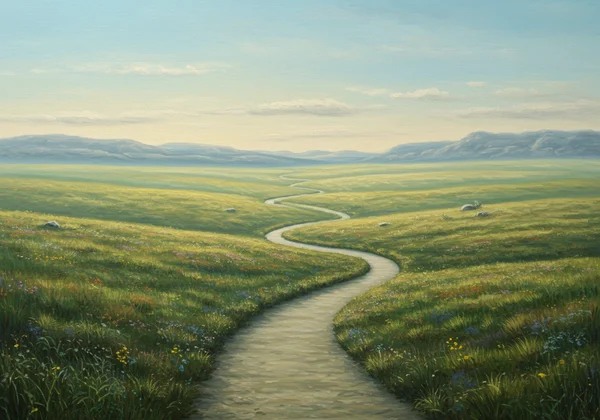 Winding path symbolizing non-linear trauma recovery