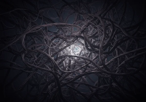 Interwoven threads representing complex trauma's cumulative effects